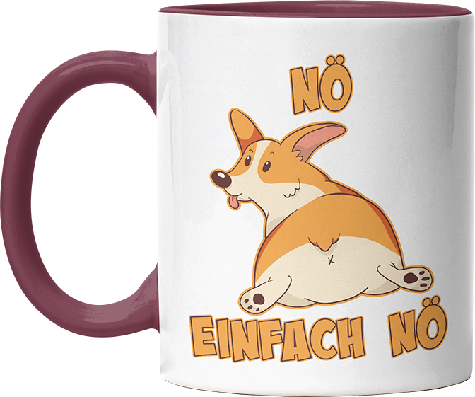 Nö Einfach Nö Corgi zeigt Hintern Witzige Bordeaux Tasse kaufen Geschenk