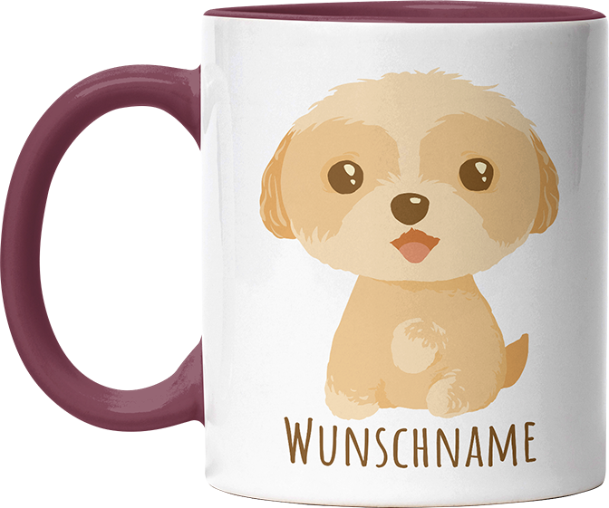 Maltipoo Personalisierbar Name Witzige Bordeaux Tasse kaufen Geschenk
