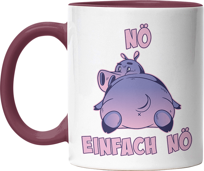 Nö Einfach Nö Flusspferd Witzige Bordeaux Tasse kaufen Geschenk