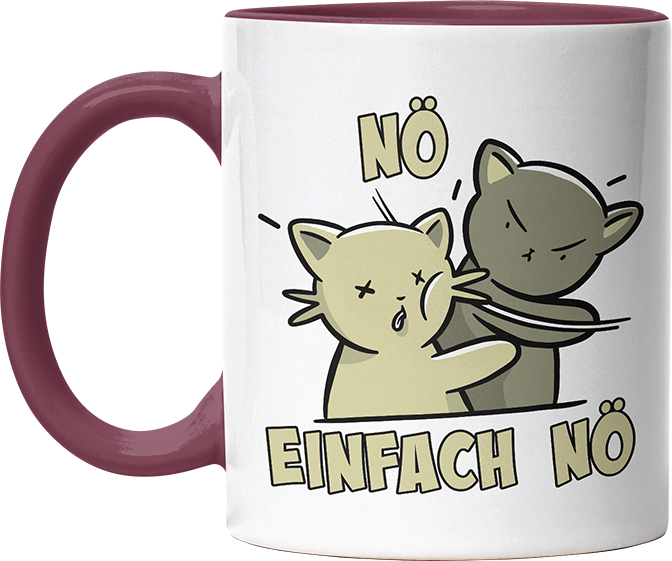 Nö Einfach Nö Katzen Ohrfeige Witzige Bordeaux Tasse kaufen Geschenk