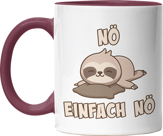 Nö Einfach Nö Faultier 2 Witzige Bordeaux Tasse kaufen Geschenk