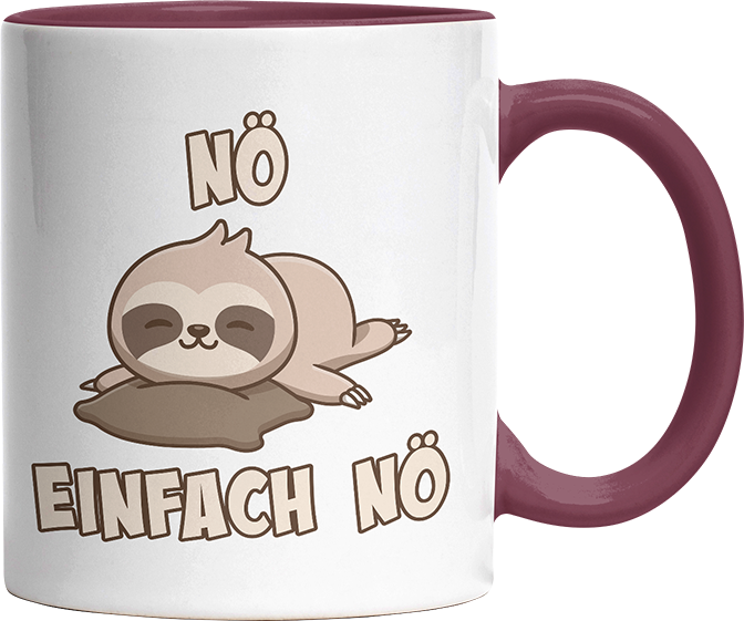 Nö Einfach Nö Faultier 2 Witzige Bordeaux Tasse kaufen Geschenk