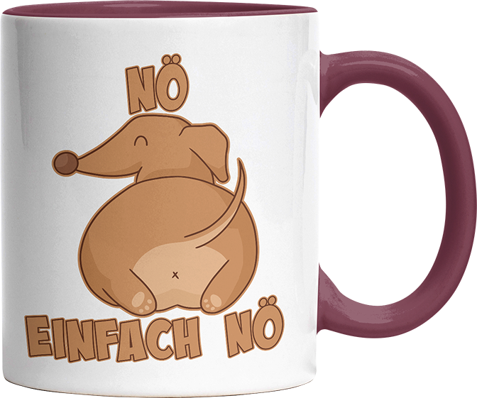 Nö Einfach Nö Dackel Witzige Bordeaux Tasse kaufen Geschenk