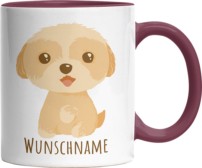 Maltipoo Personalisierbar Name Witzige Bordeaux Tasse kaufen Geschenk