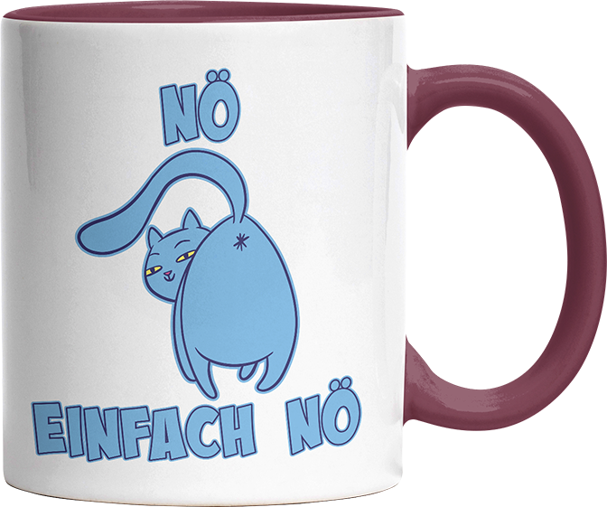 Nö Einfach Nö Katze zeigt Hintern 2 Witzige Bordeaux Tasse kaufen Geschenk