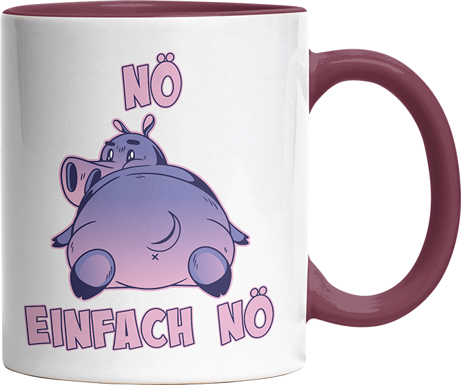 Nö Einfach Nö Flusspferd Witzige Bordeaux Tasse kaufen Geschenk