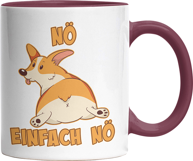 Nö Einfach Nö Corgi zeigt Hintern Witzige Bordeaux Tasse kaufen Geschenk