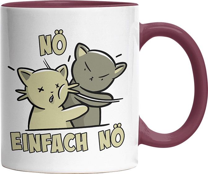 Nö Einfach Nö Katzen Ohrfeige Witzige Bordeaux Tasse kaufen Geschenk