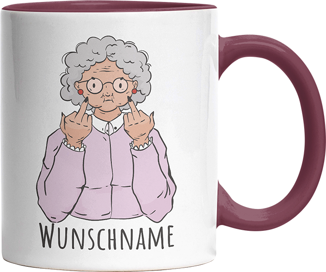 Alte Dame Kaffee Personalisierbar Name Witzige Bordeaux Tasse kaufen Geschenk