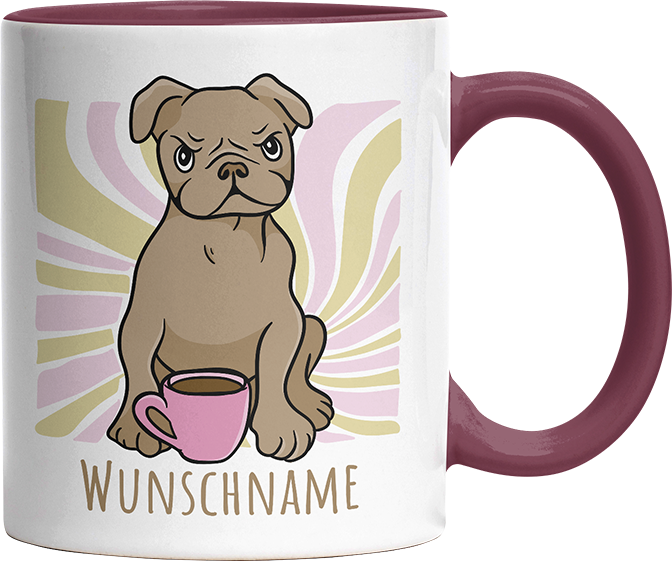 Bulldogge Personalisierbar Name Witzige Bordeaux Tasse kaufen Geschenk