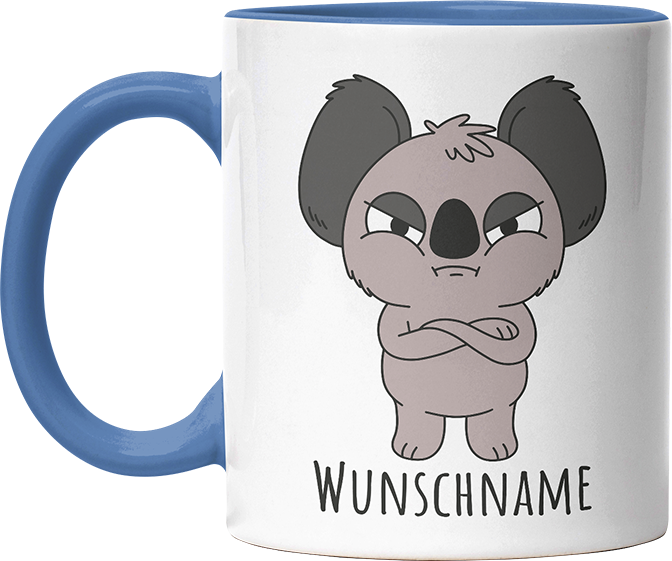 Genervter Koala Personalisierbar Name Witzige Cambridge Blue Tasse kaufen Geschenk