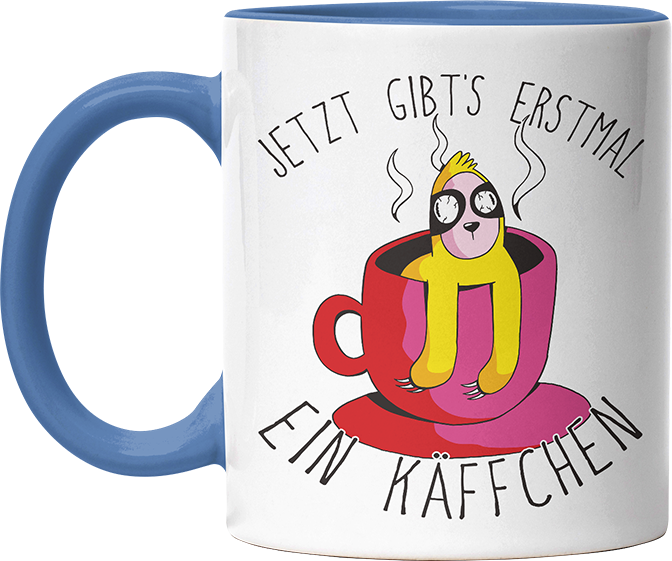 Jetzt gibts erstmal ein Käffchen Faultier 2 Witzige Cambridge Blue Tasse kaufen Geschenk