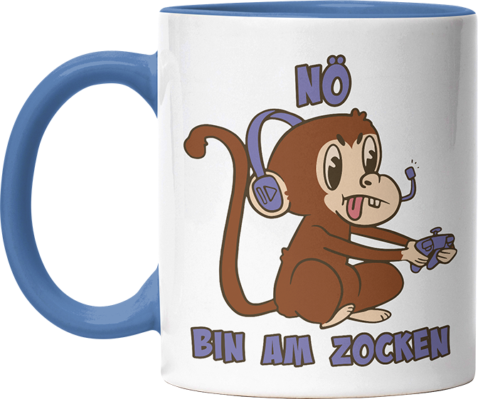 Affe Nö bin am zocken Witzige Cambridge Blue Tasse kaufen Geschenk