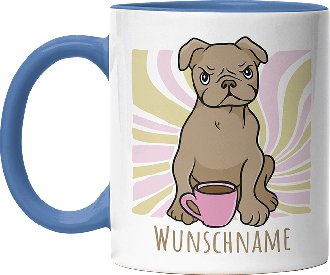 Bulldogge Personalisierbar Name Witzige Cambridge Blue Tasse kaufen Geschenk