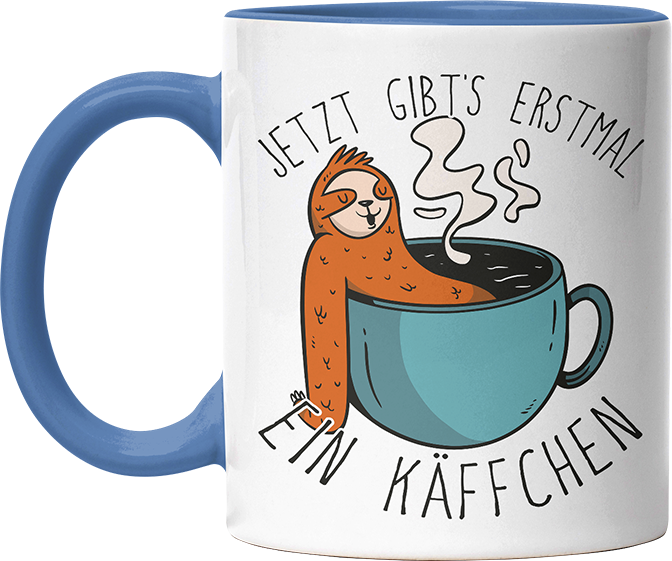 Jetzt gibts erstmal ein Käffchen Faultier 1 Witzige Cambridge Blue Tasse kaufen Geschenk