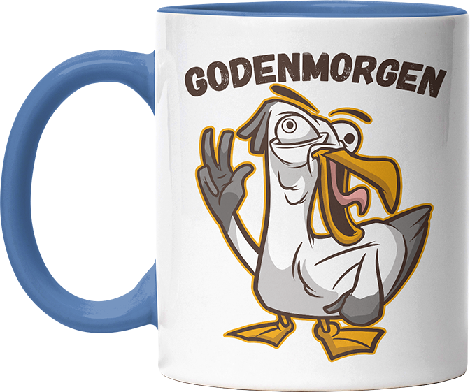 Godenmorgen Plattdeutsch Möwe Witzige Cambridge Blue Tasse kaufen Geschenk