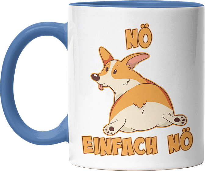 Nö Einfach Nö Corgi zeigt Hintern Witzige Cambridge Blue Tasse kaufen Geschenk