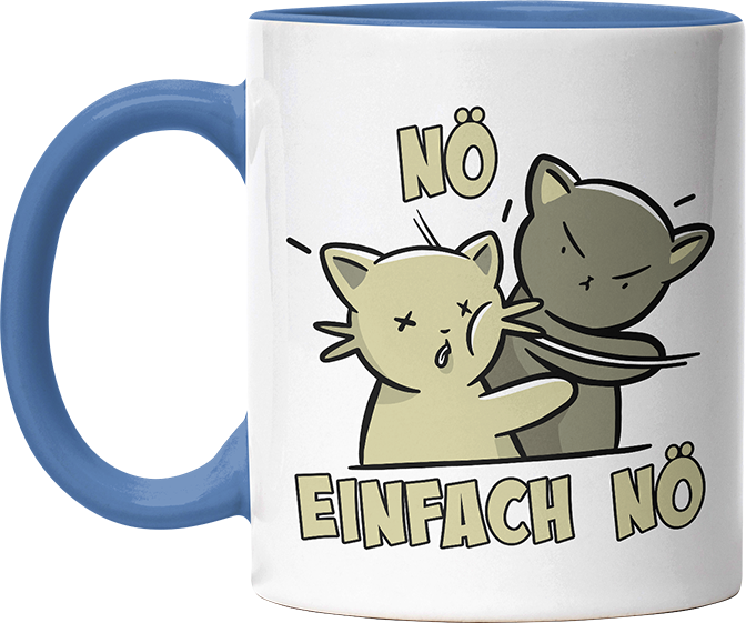 Nö Einfach Nö Katzen Ohrfeige Witzige Cambridge Blue Tasse kaufen Geschenk