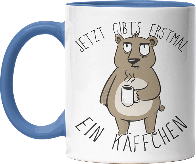 Jetzt gibts erstmal ein Käffchen Bär 2 Witzige Cambridge Blue Tasse kaufen Geschenk