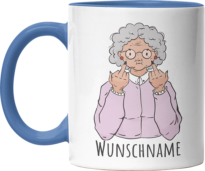 Alte Dame Kaffee Personalisierbar Name Witzige Cambridge Blue Tasse kaufen Geschenk