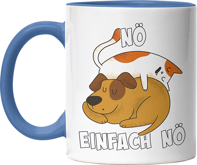 Nö Einfach Nö Hund Katze schlafen Witzige Cambridge Blue Tasse kaufen Geschenk