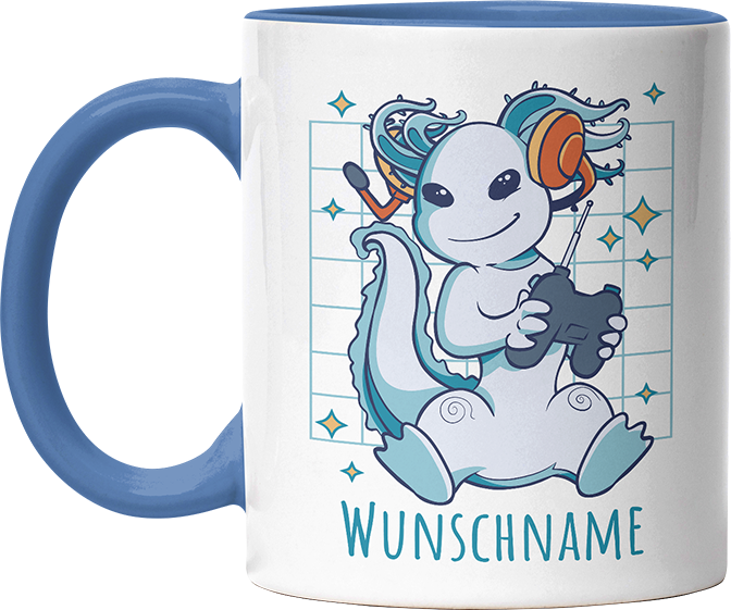 Axolotl Gamer Personalisierbar Name Witzige Cambridge Blue Tasse kaufen Geschenk