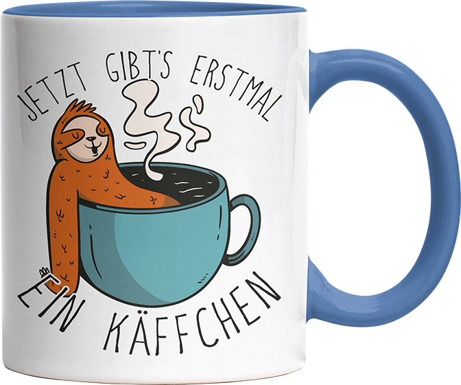 Jetzt gibts erstmal ein Käffchen Faultier 1 Witzige Cambridge Blue Tasse kaufen Geschenk