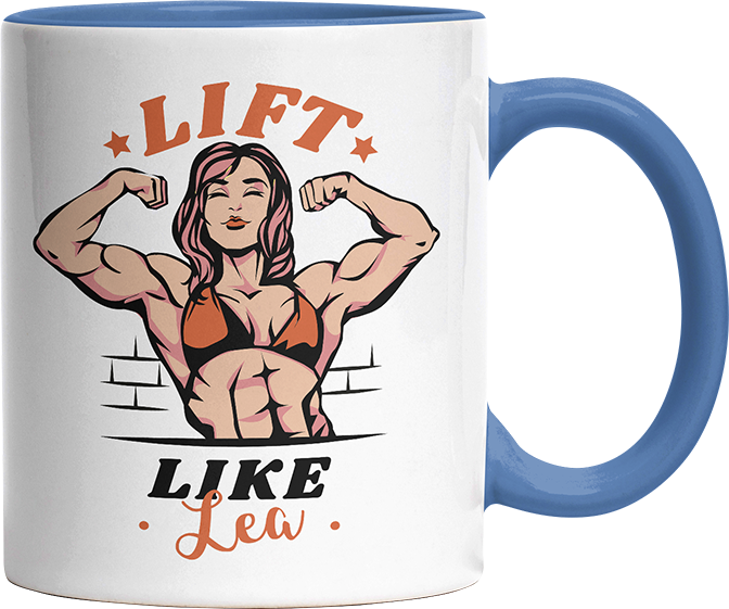 Lift Like Bodybuilderin Personalisierbar Name Witzige Cambridge Blue Tasse kaufen Geschenk