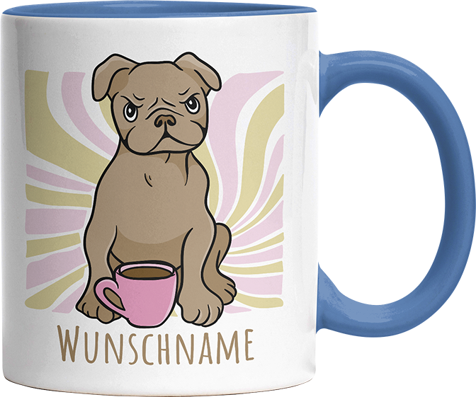 Bulldogge Personalisierbar Name Witzige Cambridge Blue Tasse kaufen Geschenk