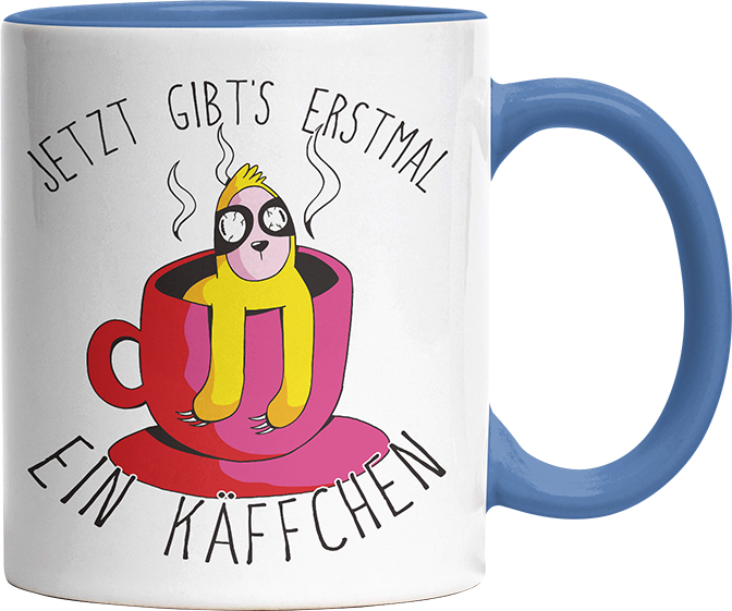 Jetzt gibts erstmal ein Käffchen Faultier 2 Witzige Cambridge Blue Tasse kaufen Geschenk