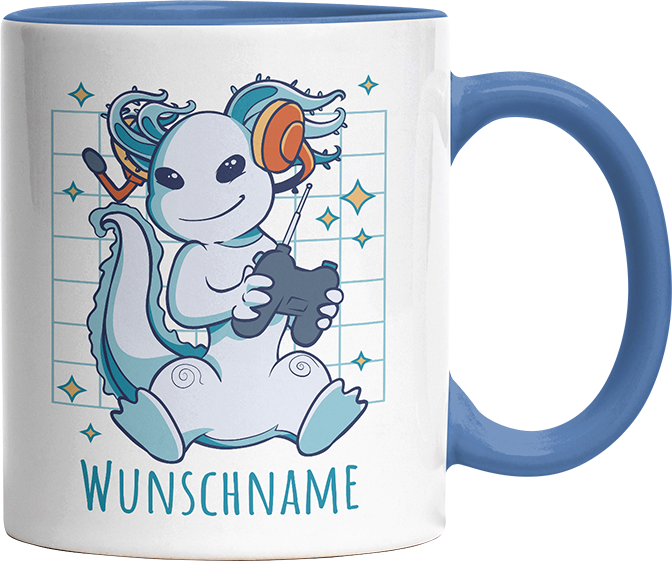 Axolotl Gamer Personalisierbar Name Witzige Cambridge Blue Tasse kaufen Geschenk