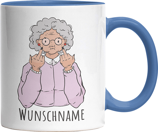 Alte Dame Kaffee Personalisierbar Name Witzige Cambridge Blue Tasse kaufen Geschenk