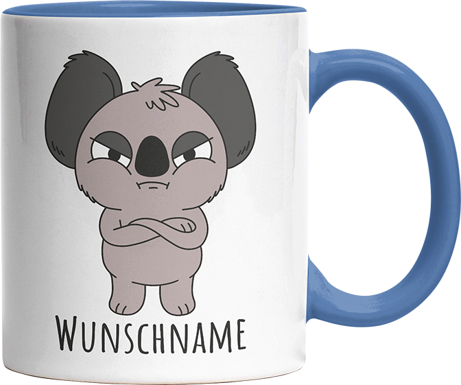 Genervter Koala Personalisierbar Name Witzige Cambridge Blue Tasse kaufen Geschenk