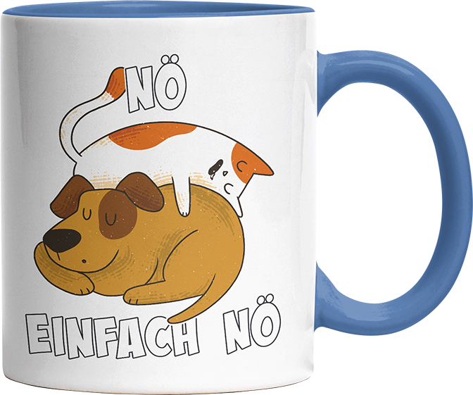 Nö Einfach Nö Hund Katze schlafen Witzige Cambridge Blue Tasse kaufen Geschenk