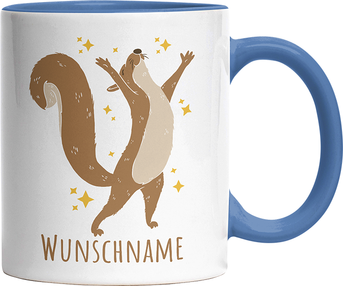 Eichhörnchen Personalisierbar Name 1 Witzige Cambridge Blue Tasse kaufen Geschenk