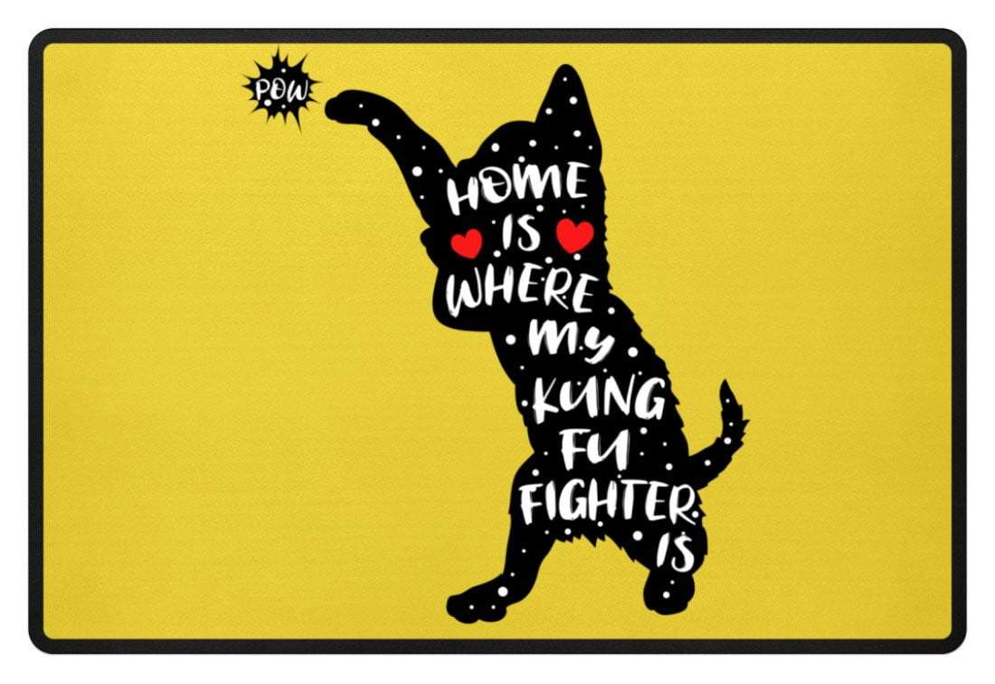 Zeigt kung fu cat lovely kitten fussmatte in Farbe Rubinrot