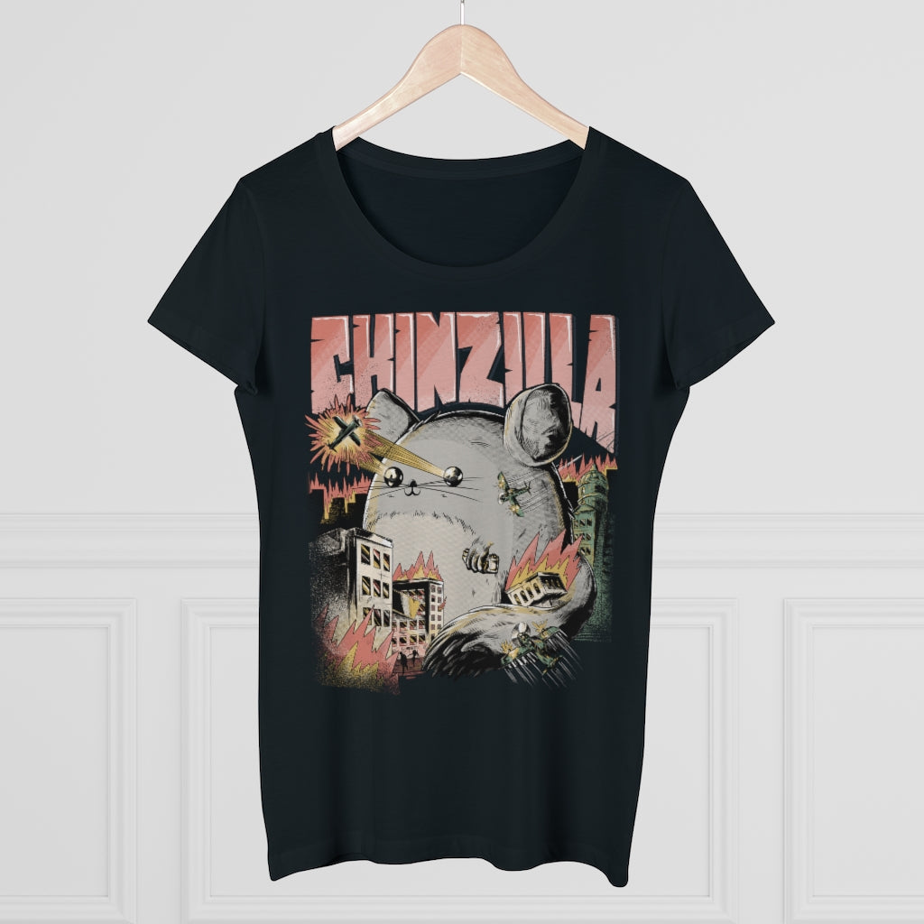 Lustiger Chinzilla | Geschenk für Chinchillahalter | Bio Damen Shirt in L in Größe Black