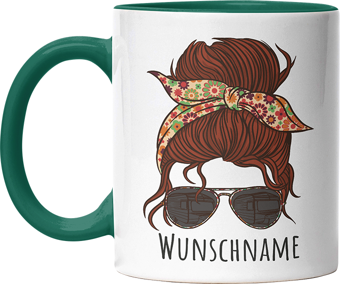 Momlife Personalisierbar Name Witzige Dunkelgrün Tasse kaufen Geschenk
