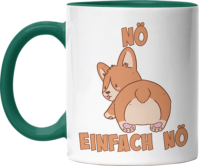 Nö Einfach Nö Corgi Witzige Dunkelgrün Tasse kaufen Geschenk