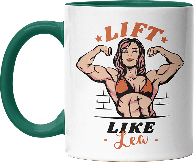 Lift Like Bodybuilderin Personalisierbar Name Witzige Dunkelgrün Tasse kaufen Geschenk