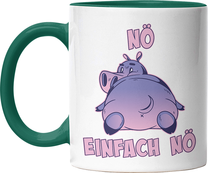 Nö Einfach Nö Flusspferd Witzige Dunkelgrün Tasse kaufen Geschenk