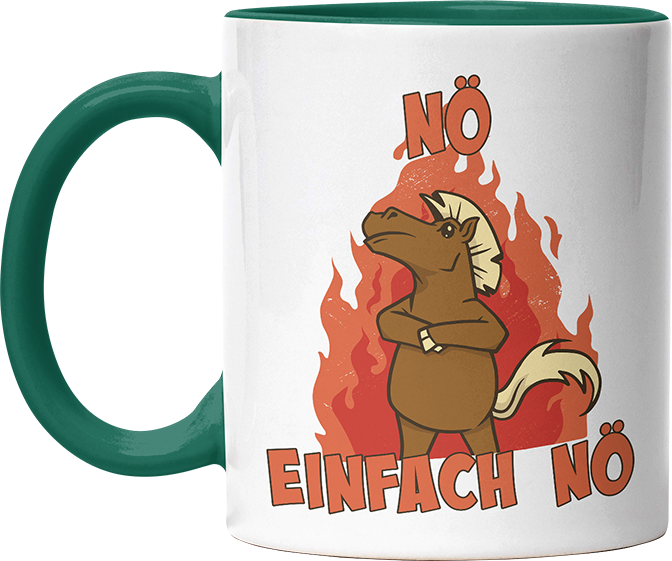 Nö Einfach Nö Pferd Witzige Dunkelgrün Tasse kaufen Geschenk