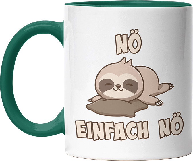 Nö Einfach Nö Faultier 2 Witzige Dunkelgrün Tasse kaufen Geschenk