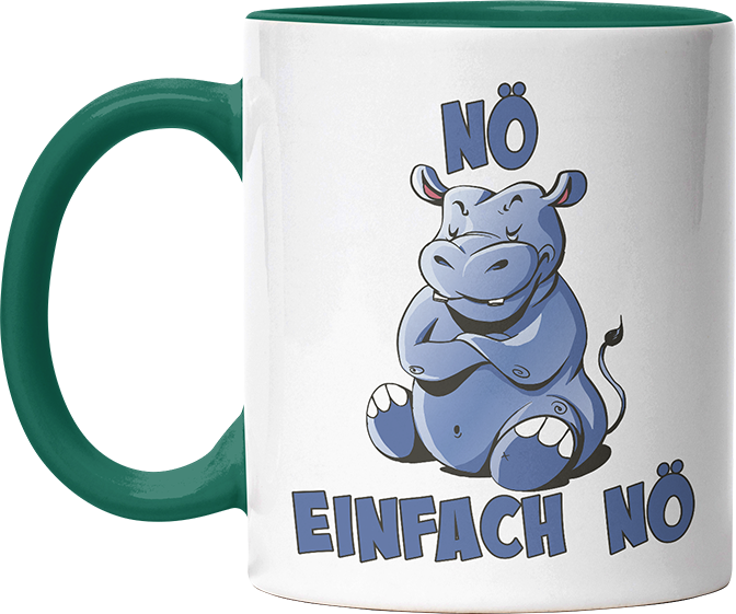 Nö Einfach Nö Hippo Witzige Dunkelgrün Tasse kaufen Geschenk