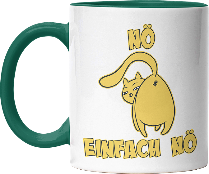 Nö Einfach Nö Katze zeigt Hintern 1 Witzige Dunkelgrün Tasse kaufen Geschenk