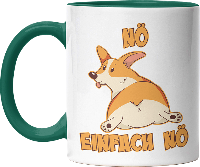 Nö Einfach Nö Corgi zeigt Hintern Witzige Dunkelgrün Tasse kaufen Geschenk