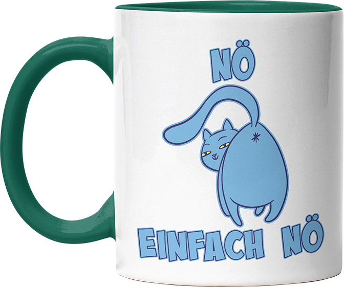 Nö Einfach Nö Katze zeigt Hintern 2 Witzige Dunkelgrün Tasse kaufen Geschenk