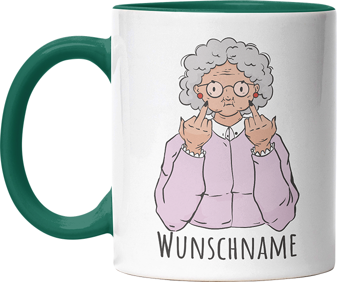 Alte Dame Kaffee Personalisierbar Name Witzige Dunkelgrün Tasse kaufen Geschenk