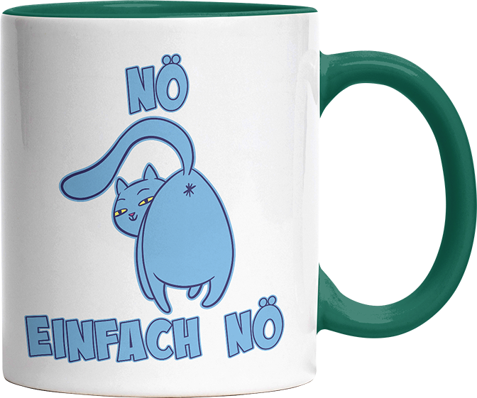 Nö Einfach Nö Katze zeigt Hintern 2 Witzige Dunkelgrün Tasse kaufen Geschenk