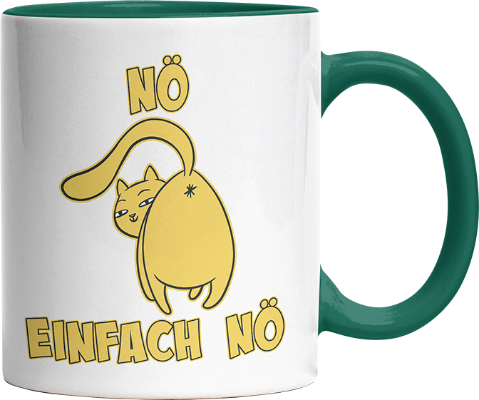 Nö Einfach Nö Katze zeigt Hintern 1 Witzige Dunkelgrün Tasse kaufen Geschenk